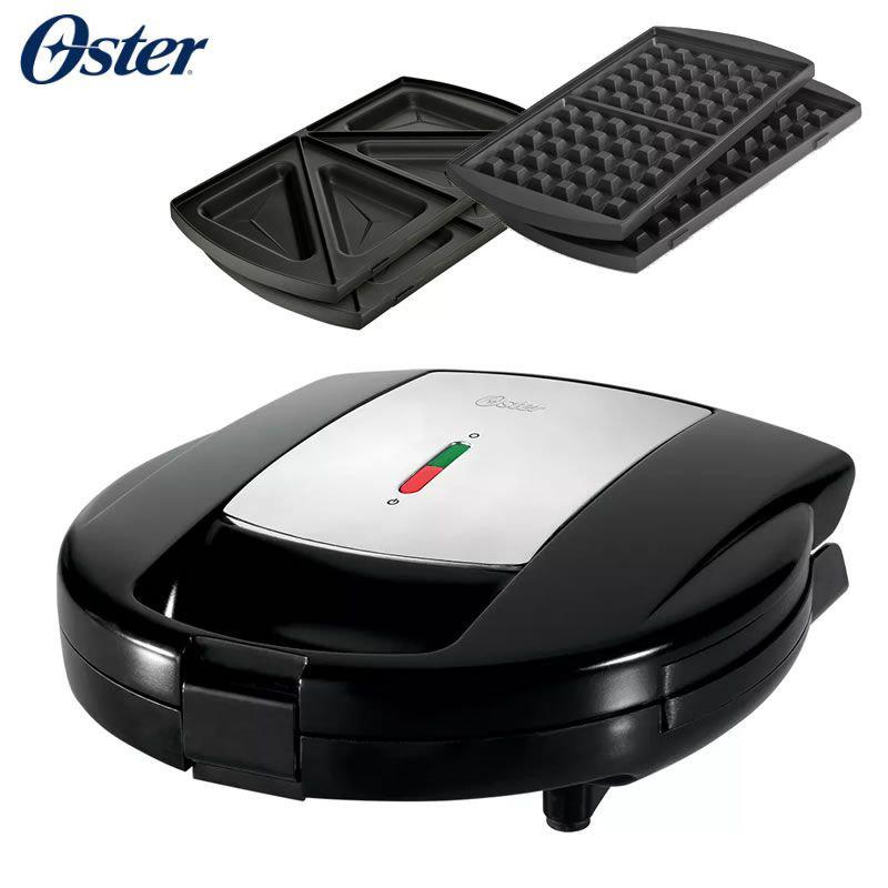 Sanduicheira Máquina De Waffle Oster 2 Em 1 Inox Chrome