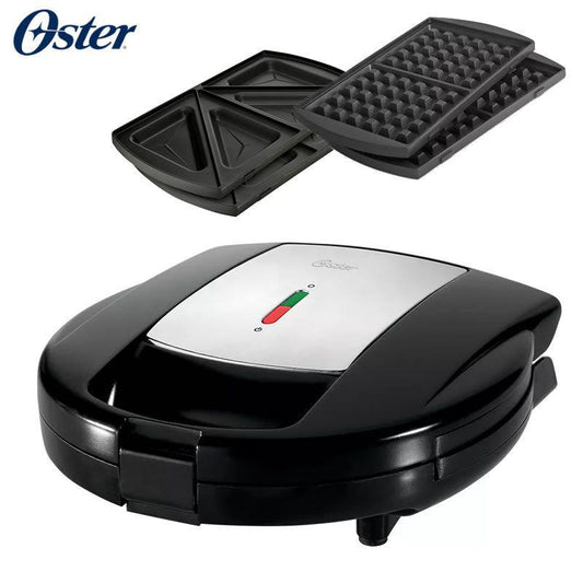 Sanduicheira Máquina De Waffle Oster 2 Em 1 Inox Chrome